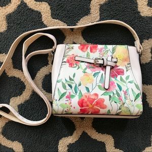 David Jones white floral crossbody bag